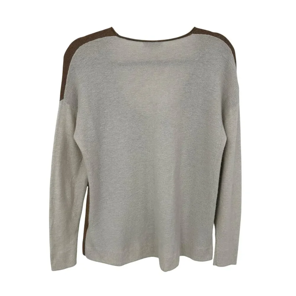 Madewell Heather Cement Kimball Pullover Sweater in Colorblock Womens Large - Picture 7 of 7